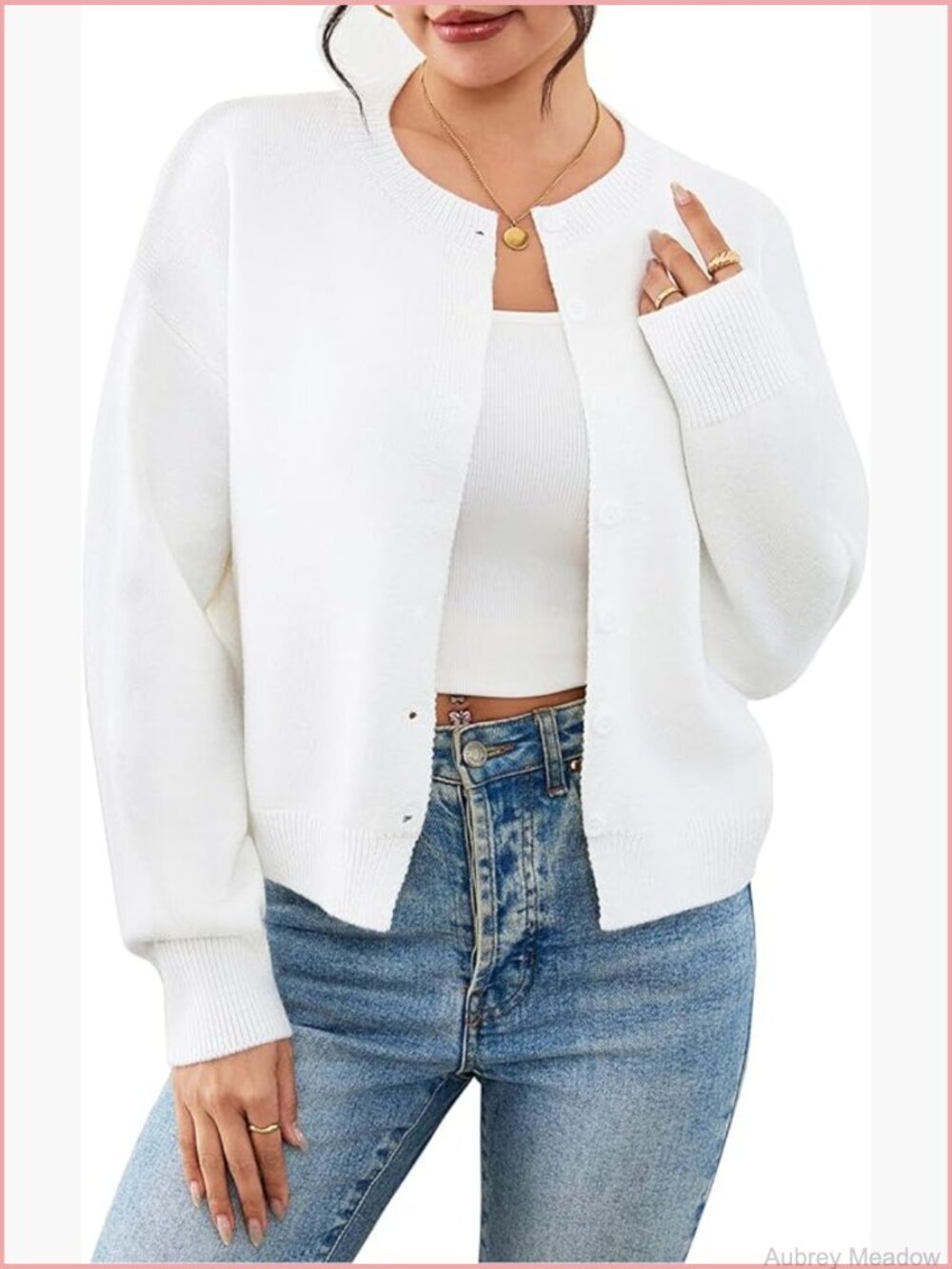 Cropped Cardigan Sweater for Women Trendy Y2K Long Sleeve Button Up Open Front